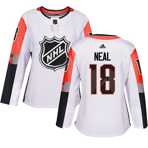 Adidas Golden Knights #18 James Neal White 2018 All-Star Pacific Division Authentic Women's Stitched NHL Jersey - Click Image to Close